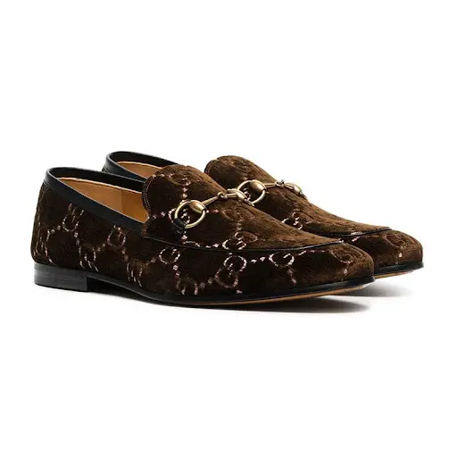 Alternative view of Giày Gucci GG Loafers Horsebit Brown Velvet 430088-9JT80-2091