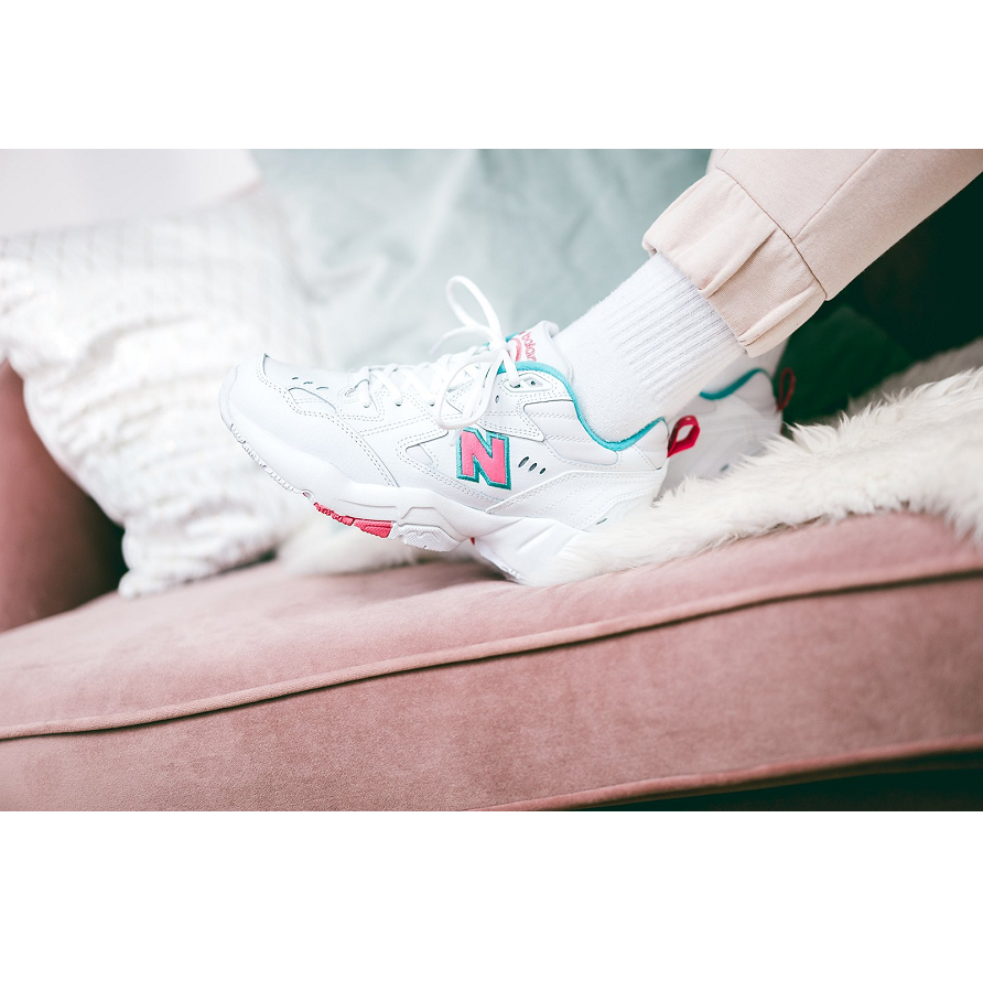 Giày New Balance 608 Wide 'White Pink Green' WX608WT1D - Ảnh 3