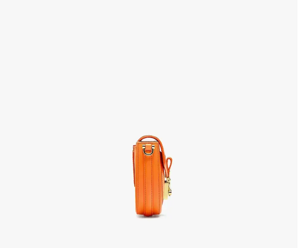 Túi MCM Mini Patricia Crossbody In Embossed Spanish Leather Orange MWRBAPA01O9001 - Ảnh 4