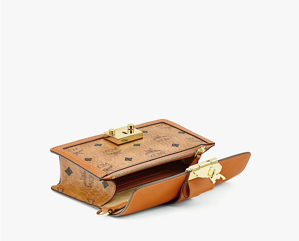 Túi MCM Mini Gretl Crossbody In Visetos Leather Block Cognac MWRBAWO02CO001 - Ảnh 3