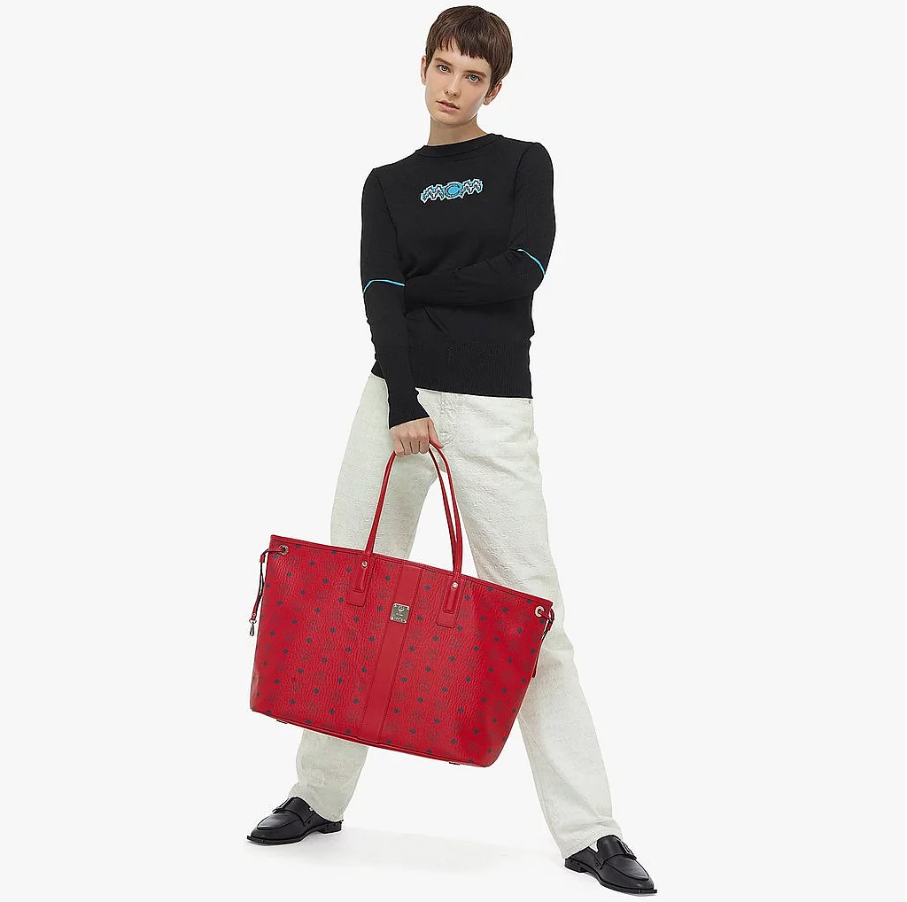 Túi MCM Large Reversible Liz Shopper In Visetos 'Red' MWPAAVI01XC001 - Ảnh 4