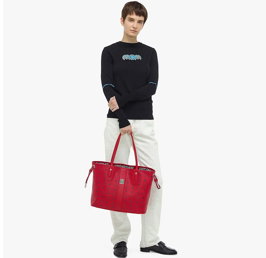 Túi MCM Medium Reversible Liz Shopper In Visetos 'Red' MWPAAVI02XC001 - Ảnh 4