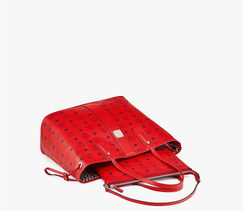 Túi MCM Medium Reversible Liz Shopper In Visetos 'Red' MWPAAVI02XC001 - Ảnh 3