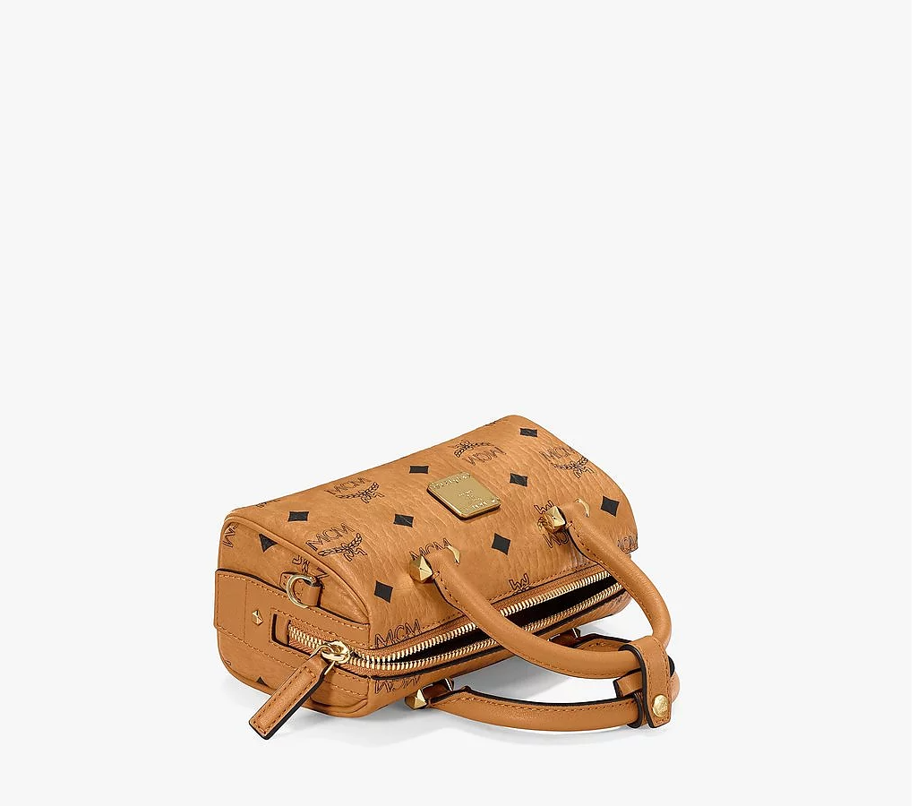 Túi MCM Mini Essential Boston Bag In Visetos 'Original Cognac' MWBAASE03CO001 - Ảnh 3