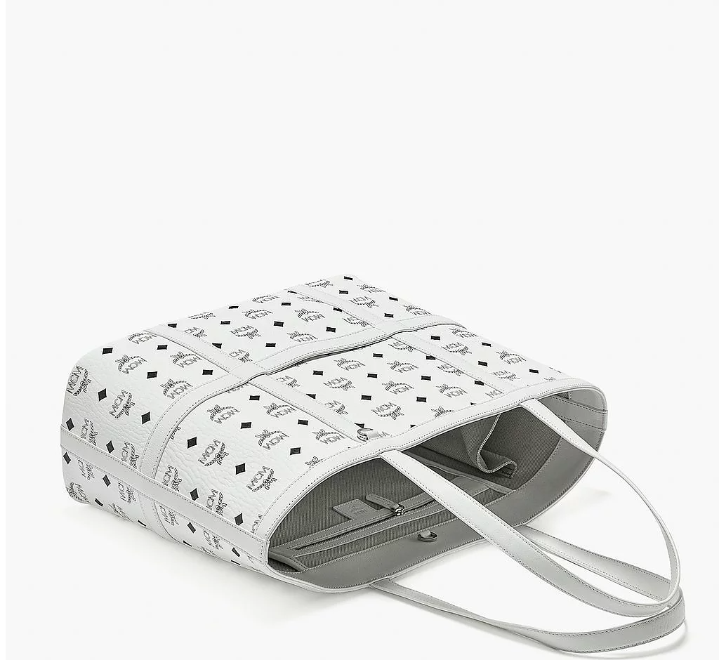 Túi MCM Medium Delmy Shopper In Visetos 'White' MWPBSER01WT001 - Ảnh 3