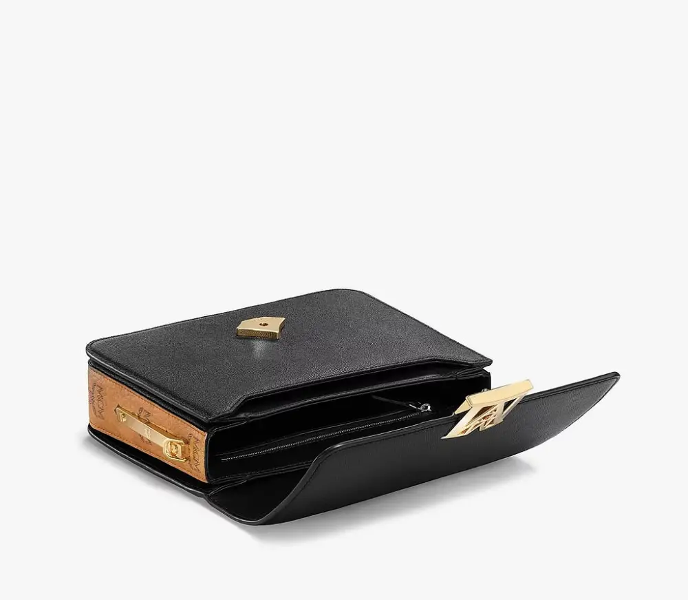 Túi MCM Small Mena Shoulder Bag In Visetos Leather 'Block Black' MWSBSLM01BK001 - Ảnh 3