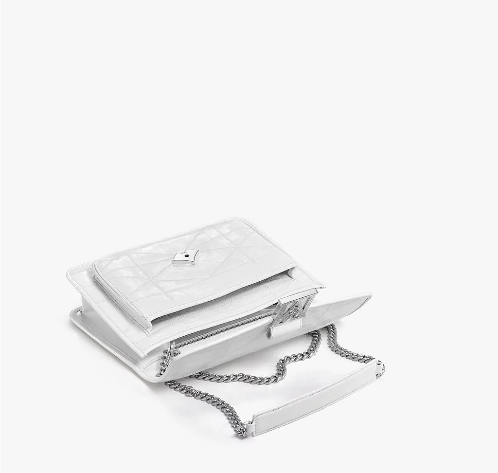 Túi MCM Mena Quilted Leather White MWSBSLM05WD001 - Ảnh 4