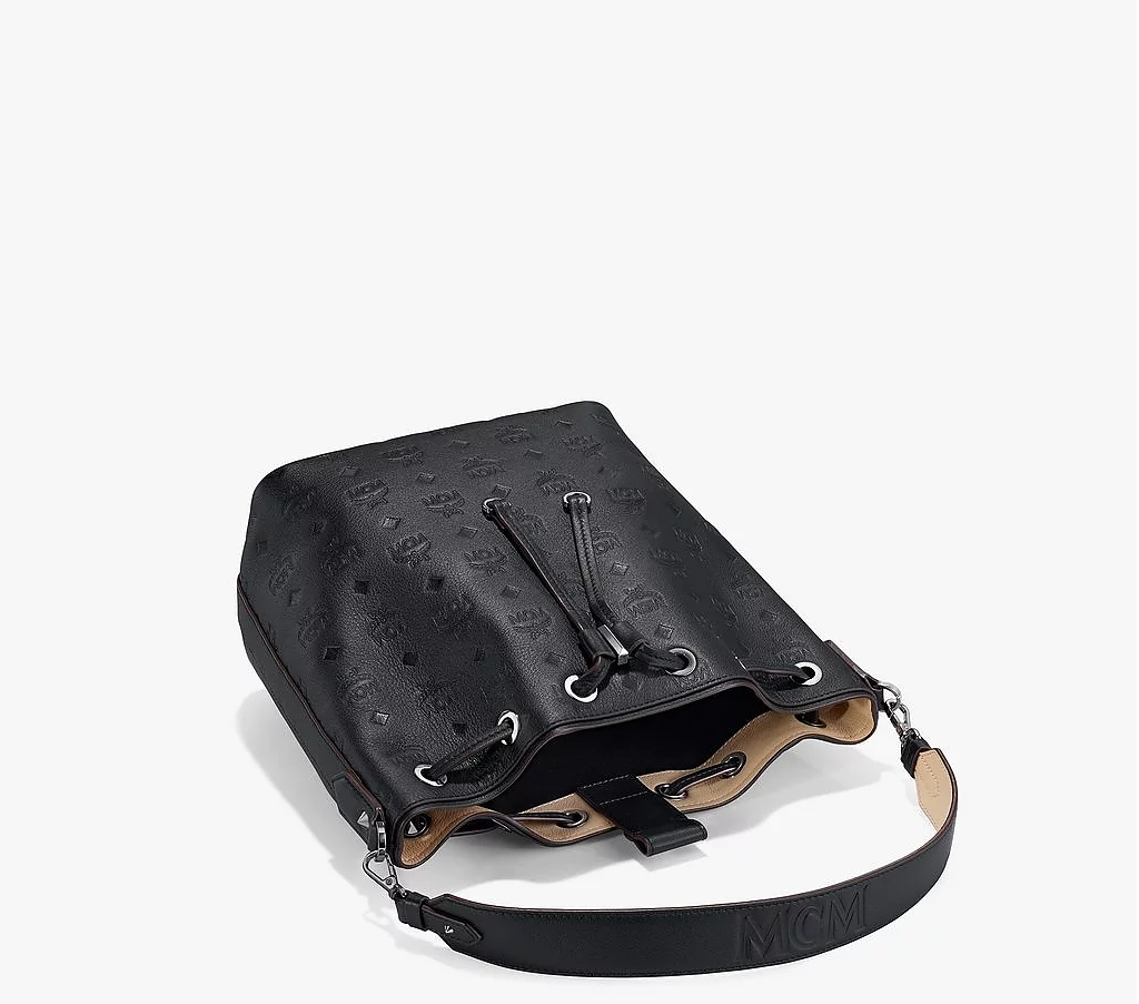 Túi MCM Essential Drawstring Bag Leather Black MWDAASE04BK001 - Ảnh 3