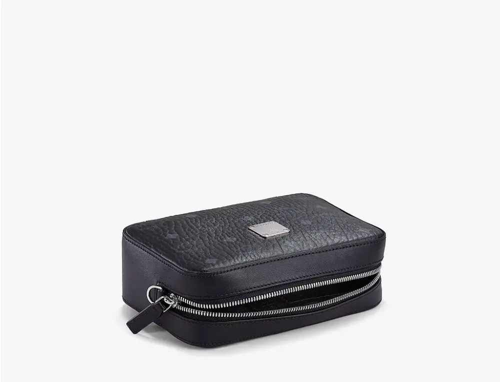 Túi MCM Camera Bag In Visetos Original Black MWRAAVI03BK001 - Ảnh 3