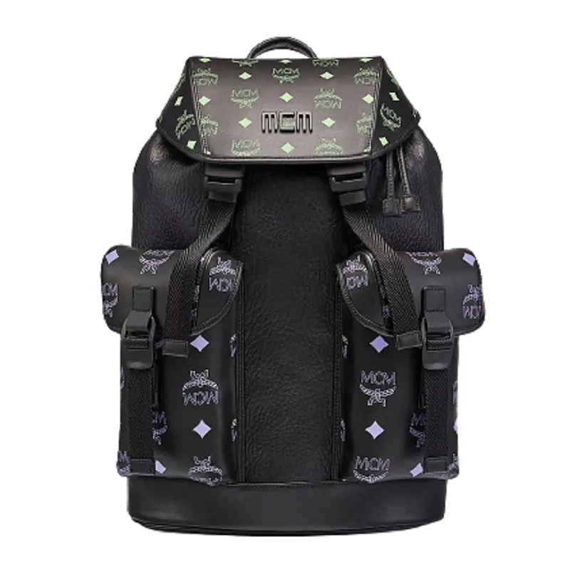 Balo MCM Splash Logo Leather Black MMKCSSX01U6001