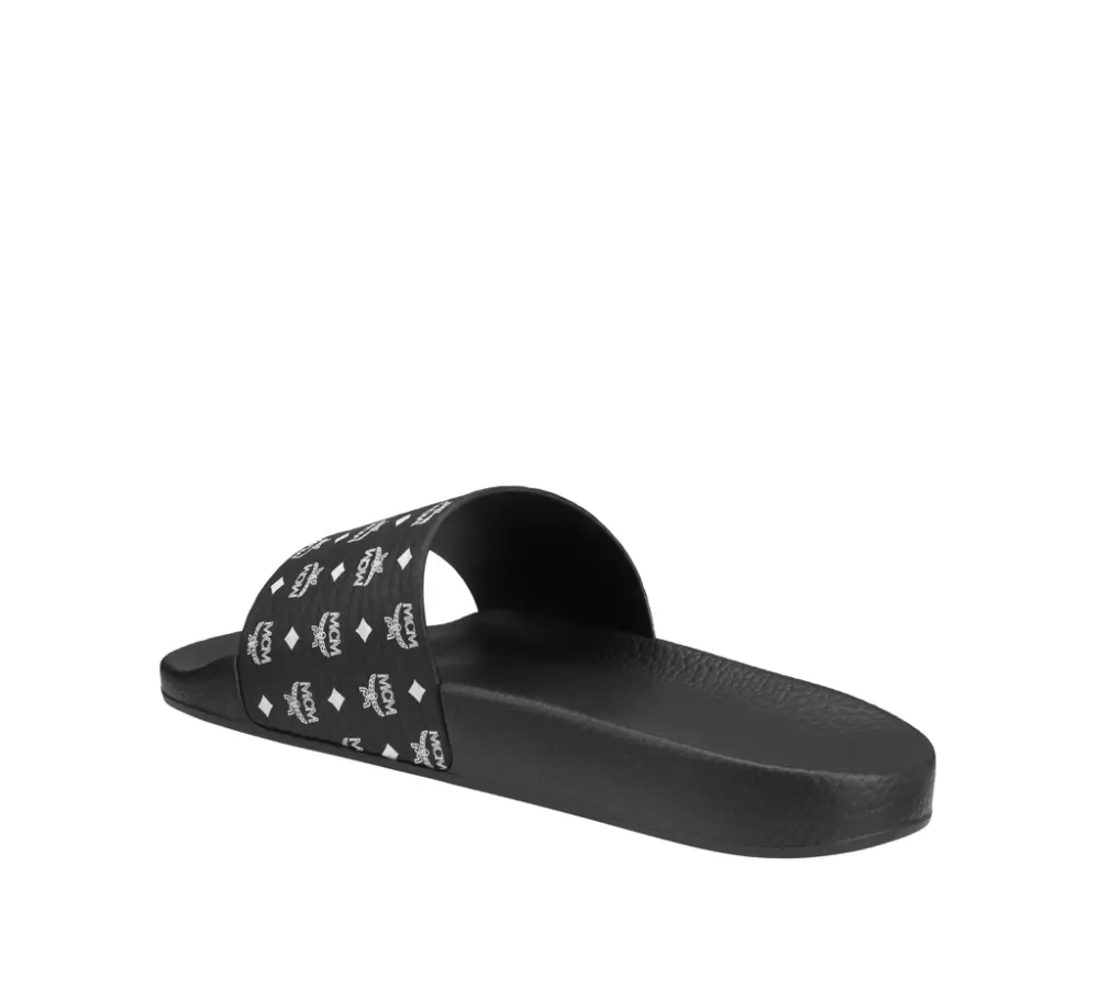 Dép MCM Visetos Rubber Slides 'Black' MEX8AMM60BK041 - Ảnh 4