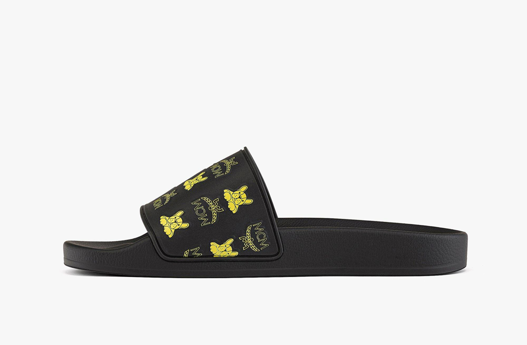 Dép MCM Pup Visetos Print Rubber Slides 'Yellow' MESCSSX02Y3040 - Ảnh 3