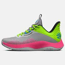 Giày Under Armour Curry 'Halo Grey Lime Pink' 3025636-102 - Ảnh 4