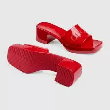 Dép Gucci Rubber Logo Platform Slide Sandal 'Red' 624730-J8700-6433 - Ảnh 6