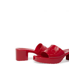 Alternative view of Dép Gucci Rubber Logo Platform Slide Sandal 'Red' 624730-J8700-6433