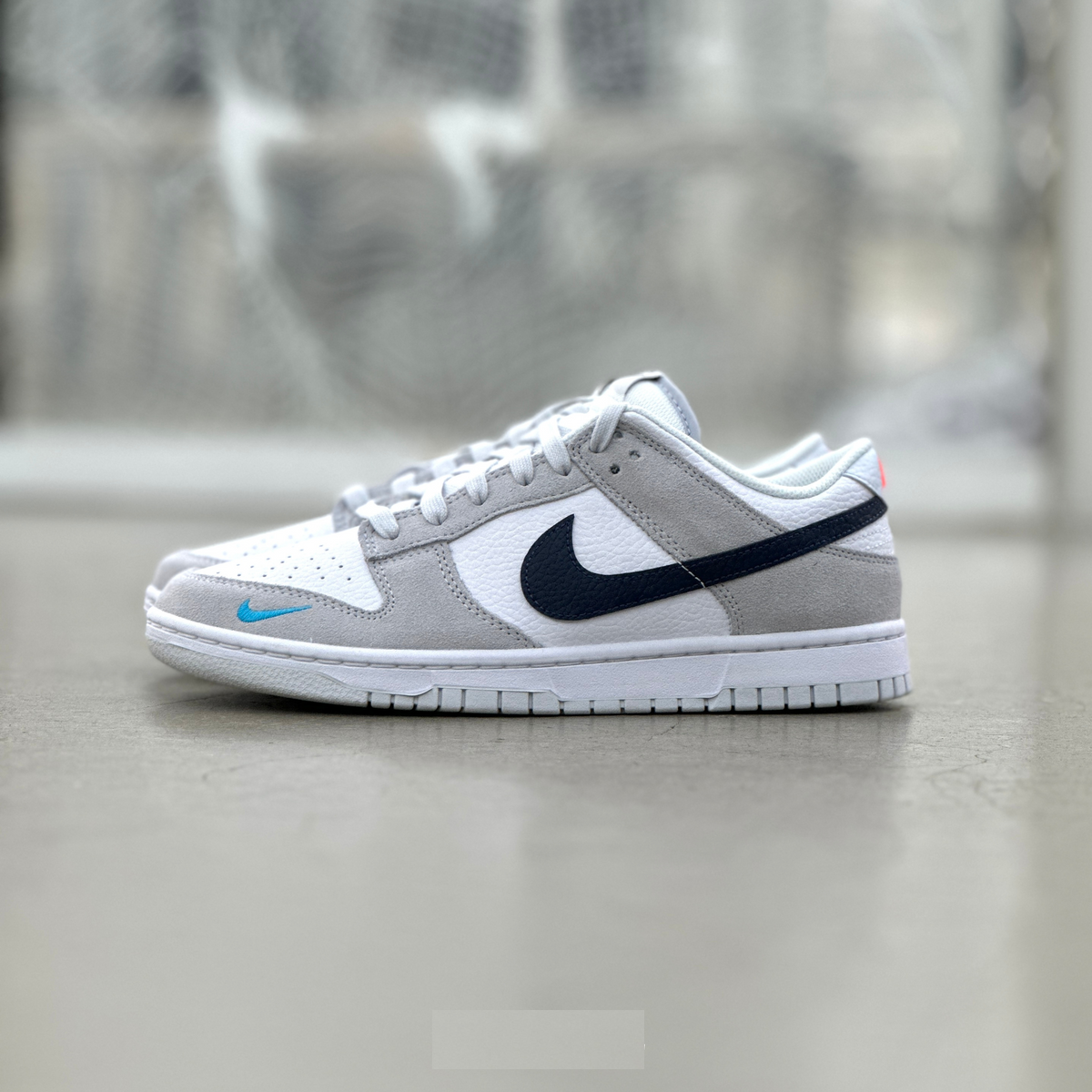 Giày Nike Dunk Low 'White Grey Navy Aqua' FJ4227-001 - Ảnh 5