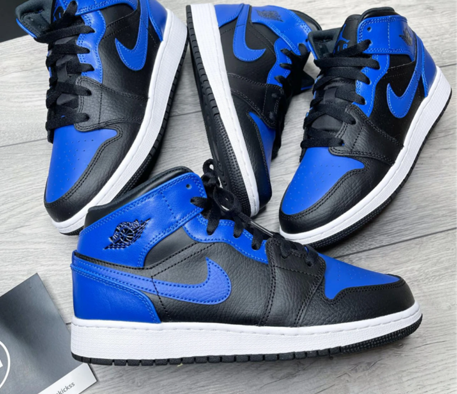 Giày Nike Air Jordan 1 Mid GS 'Hyper Royal' 554725-077 - Ảnh 5