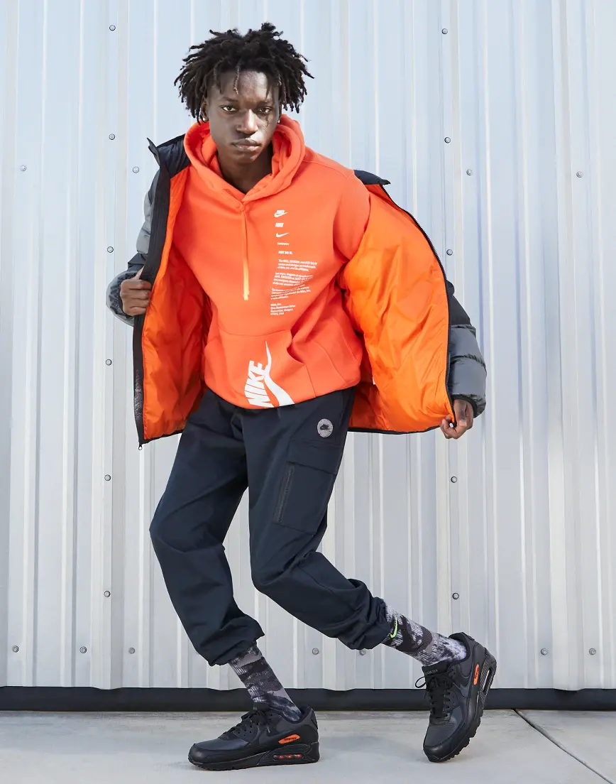 Giày Nike Air Max 90 'Gore-Tex Black Anthracite Safety Orange' DJ9779-002 - Ảnh 3