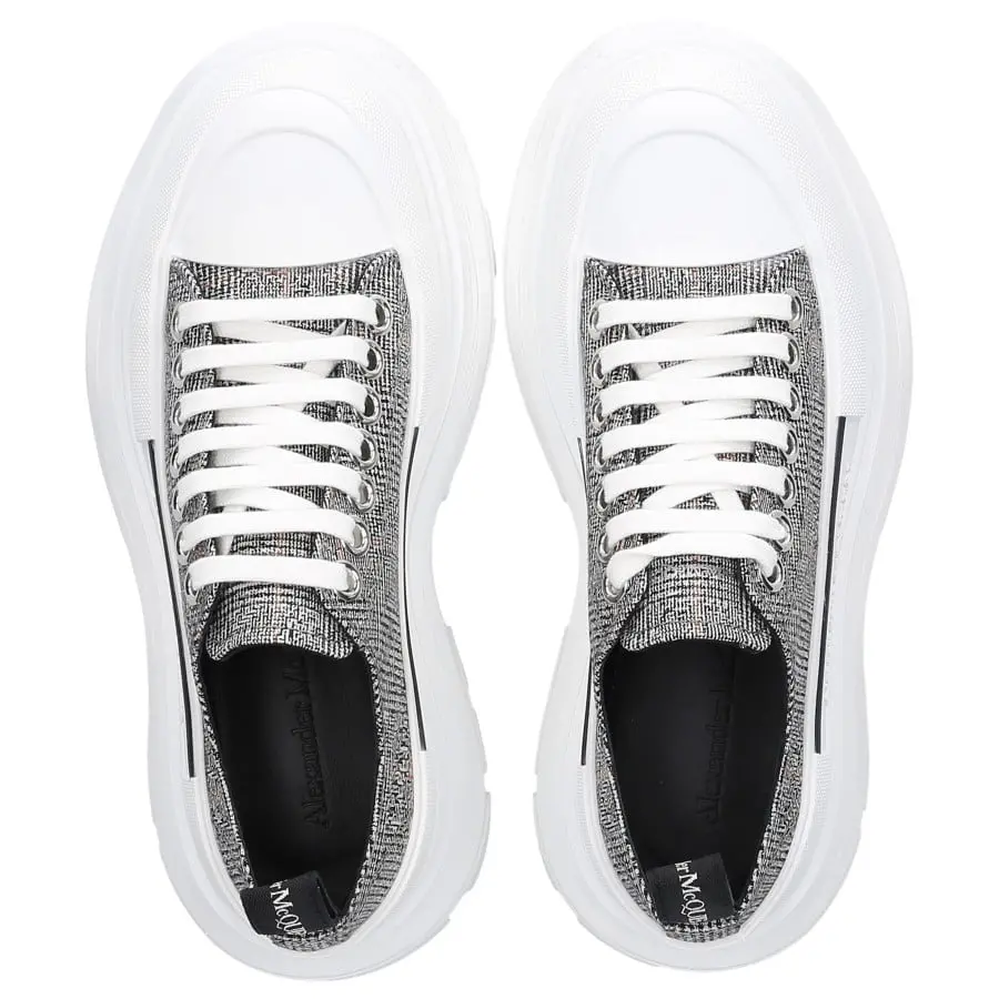Giày Alexander McQueen Black & Wool Tread Slick Low 650809-W4PE1-1071 - Ảnh 3