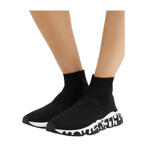 Giày Balenciaga Wmns Speed Trainer 'Black White' 605942 W05GE 1015 - Ảnh 4