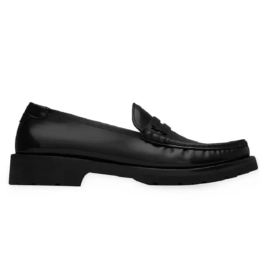 Giày Saint Laurent Le Loafer Monogram Penny Slippers 'Black' 6702311VUVV1000