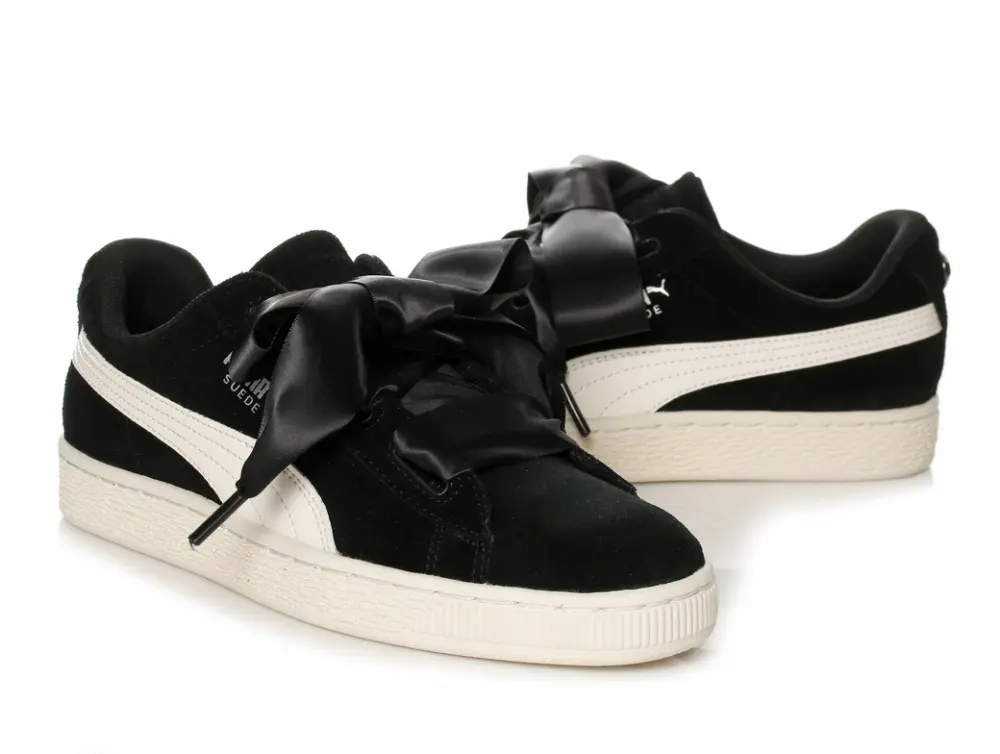 Giày Puma Suede Heart Jewel Jr 'Black White' 365138-03 - Ảnh 5