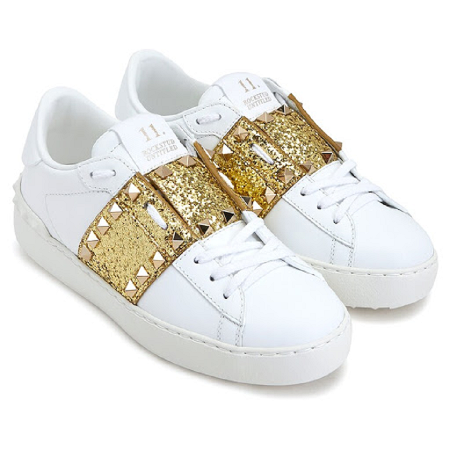 Giày Valentino Glitter Rockstud Untitled Women's Sneakers UW2S0A01TJQ 837 - Ảnh 5