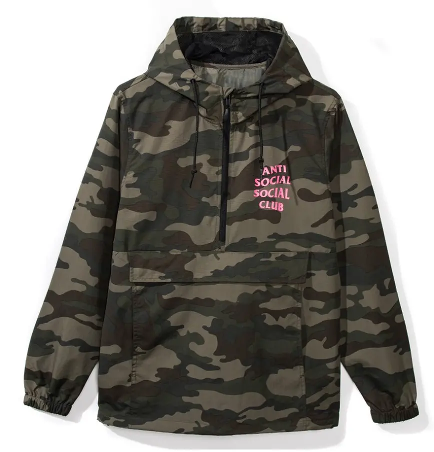 Áo Anti Social Social Club Half Zip Jacket Green Camo