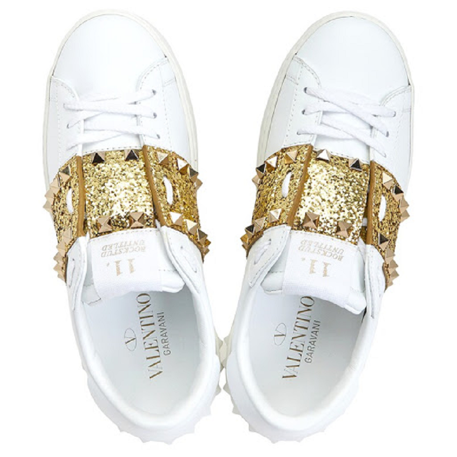 Giày Valentino Glitter Rockstud Untitled Women's Sneakers UW2S0A01TJQ 837 - Ảnh 2