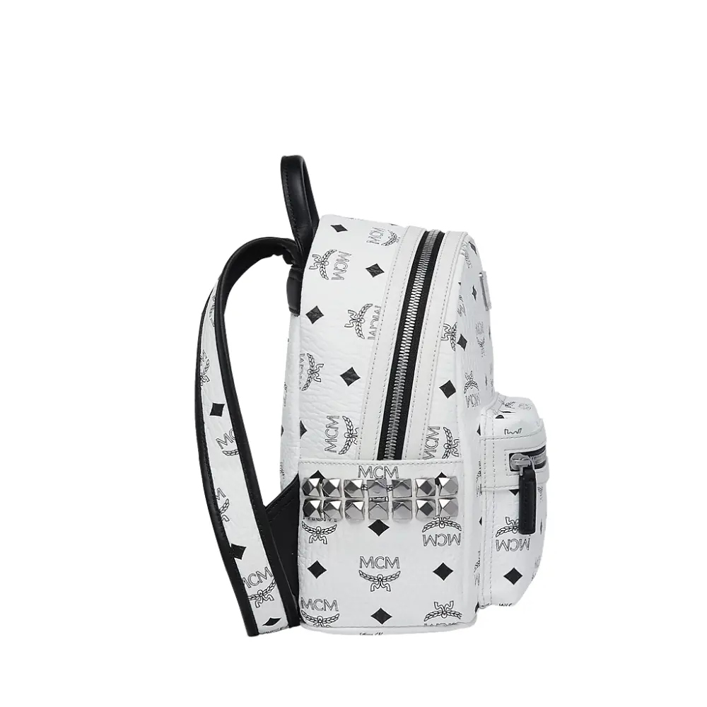 Balo MCM Stark Side Studs Backpack in Visetos MMK6SVE41WT001 - Ảnh 4