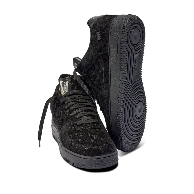 Giày Nike Air Force 1 X Louis Vuitton Low 'Triple Black' 1A9V - Ảnh 6