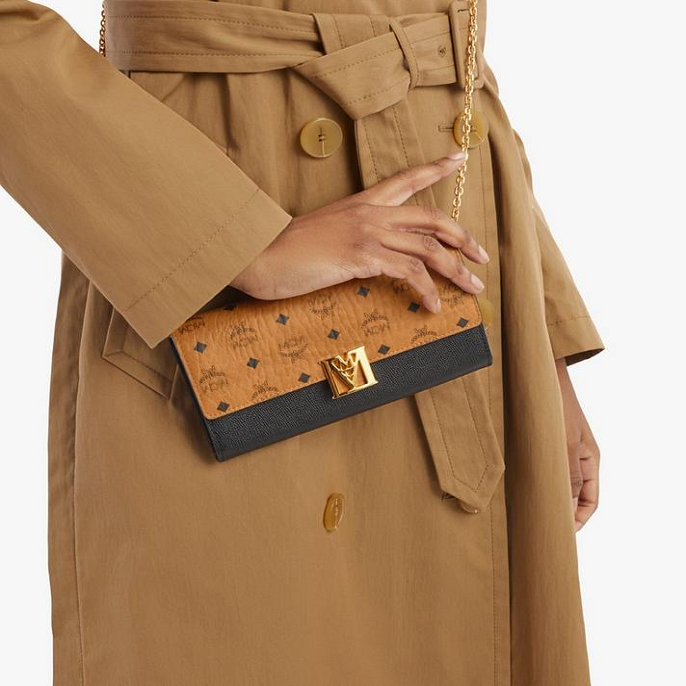 Túi MCM Mena Crossbody Wallet in Visetos 'Leather Block' MYLAALM03BK001 - Ảnh 3