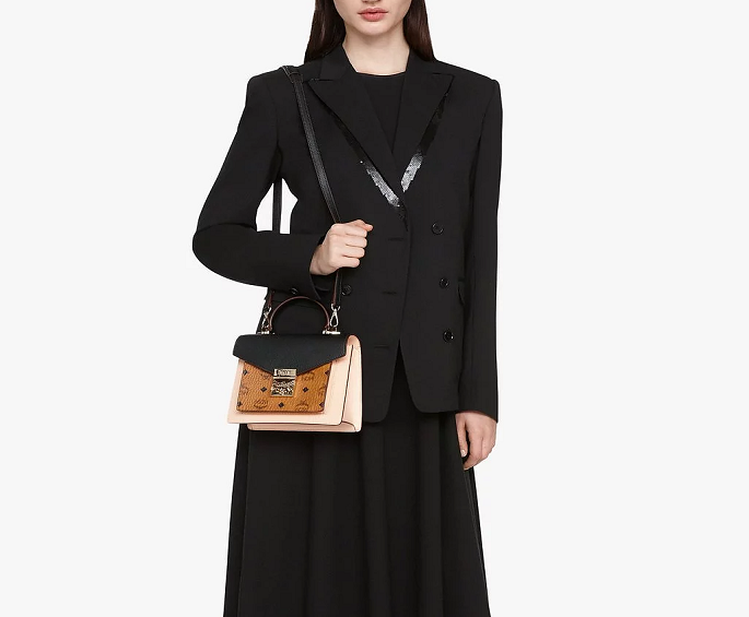 Túi MCM Patricia Bag Visetos 'Black Cognac Pink' MWE9SPA26BK001 - Ảnh 2