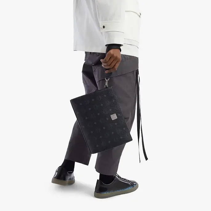 Túi MCM Standing Wristlet Zip Pouch in Visetos 'Original' MXZBSVI14BK001 - Ảnh 4