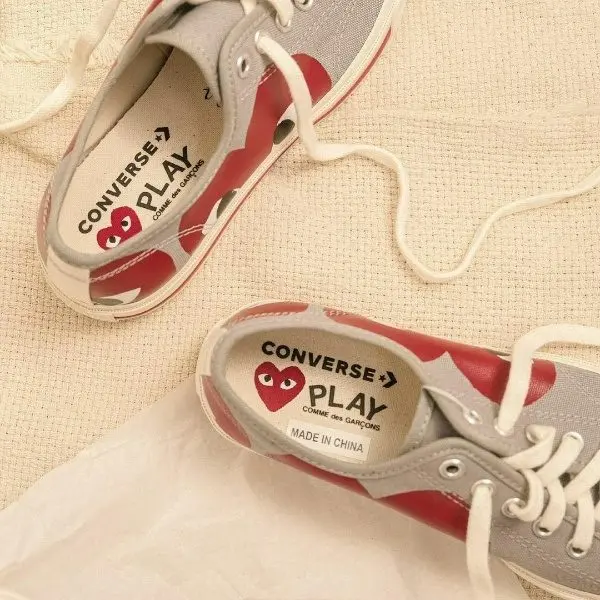 Alternative view of Giày Converse CDG PLAY x Jack Purcell Drizzle 'Red' 171260C