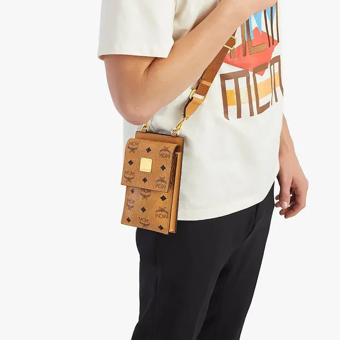 Túi MCM Crossbody Phone Case Visetos 'Cognac' MXZBSVI15CO001 - Ảnh 4
