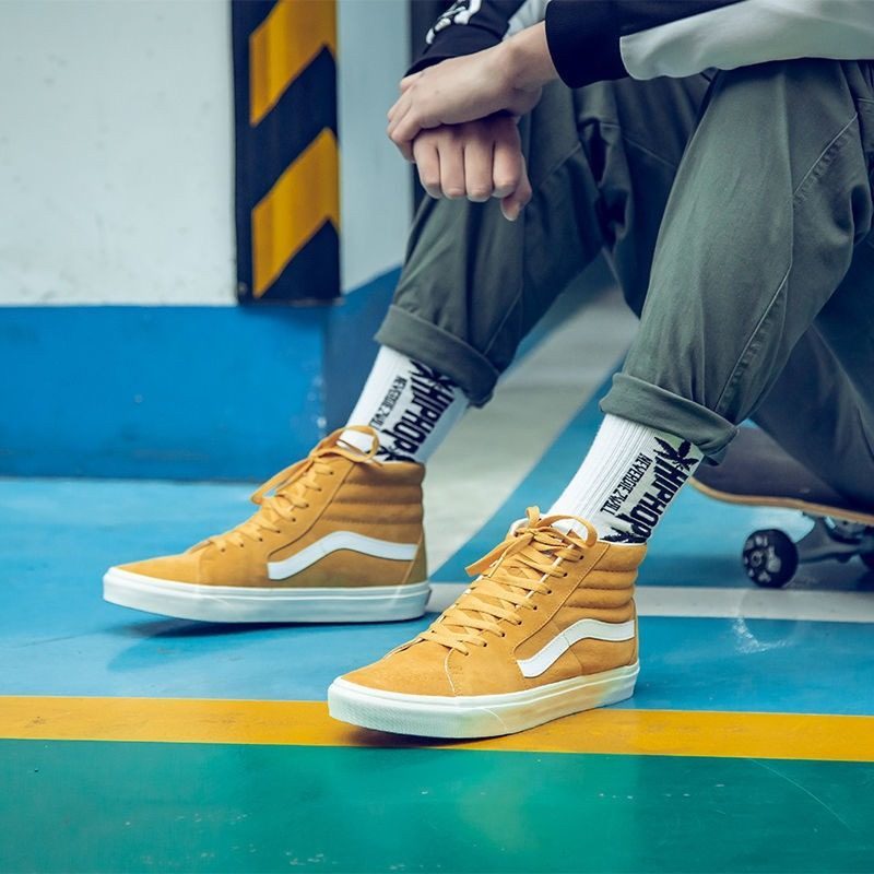 Giày Vans Pig Suede SK8-Hi Skate High 'Honey Gold' VN0A4BV618Z - Ảnh 3