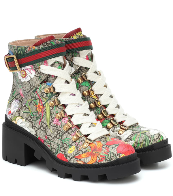 Giày Gucci GG Flora Ankle Boot 602184-HT510-8494 - Ảnh 4