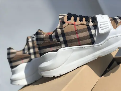 Giày Burberry Vintage Check Cotton Beige 80202821 - Ảnh 5