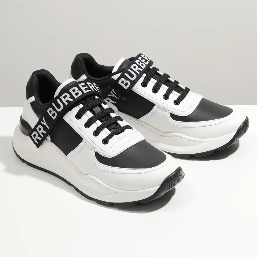 Giày Burberry Nylon and Logo Detail Black White 8009801 - Ảnh 4