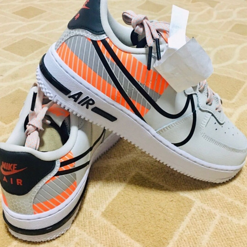 Giày Nike 3M x Air Force 1 Low Grey Vibrant Orange CT3316-002 - Ảnh 6