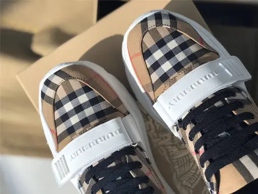 Giày Burberry Vintage Check Cotton Beige 80202821 - Ảnh 3