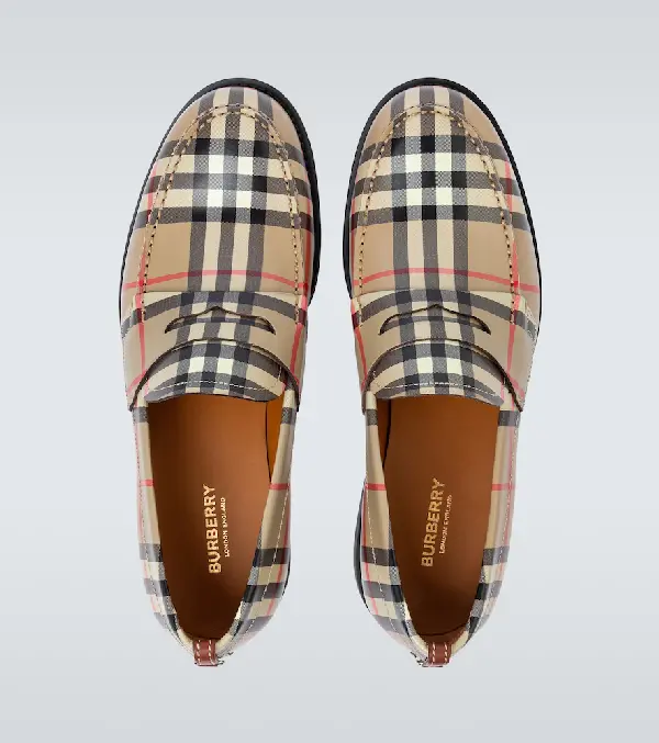 Giày BURBERRY The 1983 Check Link Loafer Vintage Forest Green with Chain 4078539 - Ảnh 5