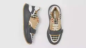 Giày Burberry Vintage Check Leather Grey 80323711 - Ảnh 3