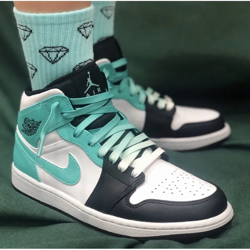 Giày Nike Air Jordan 1 Mid GS 'Tropical Twist' 554725-132 - Ảnh 5