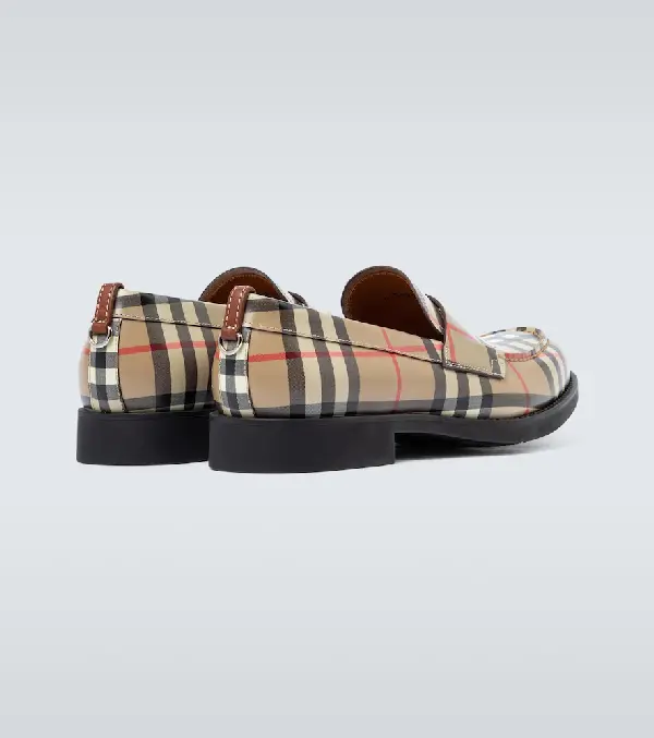 Giày BURBERRY The 1983 Check Link Loafer Vintage Forest Green with Chain 4078539 - Ảnh 3