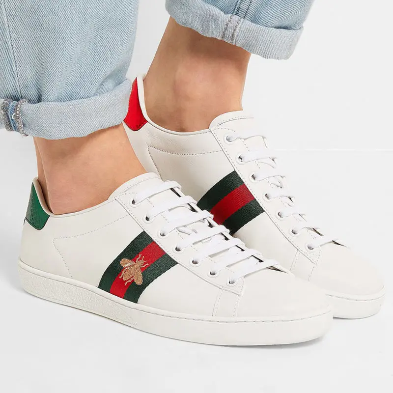 Giày Gucci Wmns Ace Embroidered 'Bee' 431942 02JP0 9064 - Ảnh 6