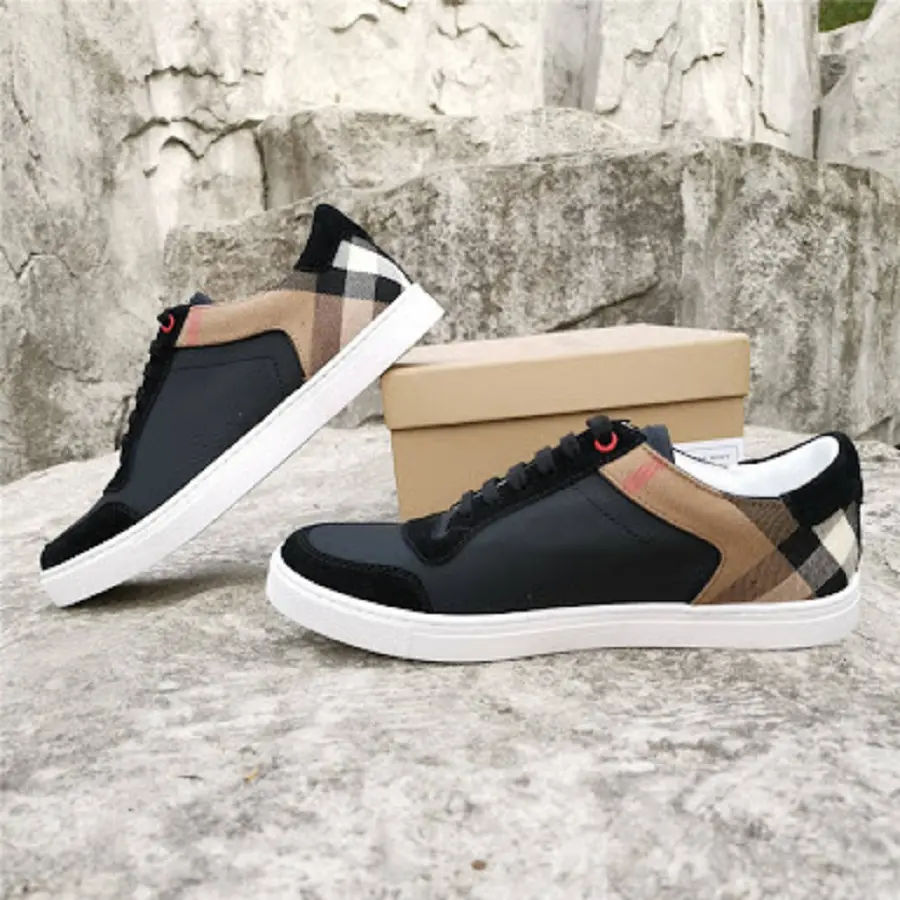 Giày Burberry Suede And House Check 'Black' 80241241 - Ảnh 5