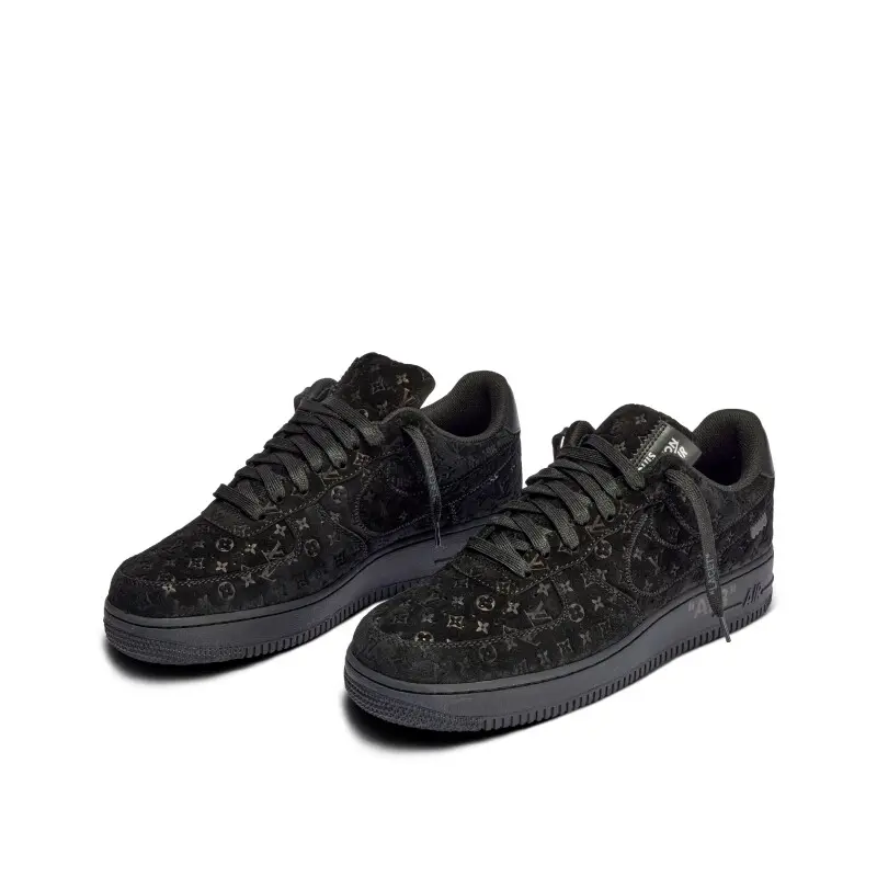 Giày Nike Air Force 1 X Louis Vuitton Low 'Triple Black' 1A9V - Ảnh 5