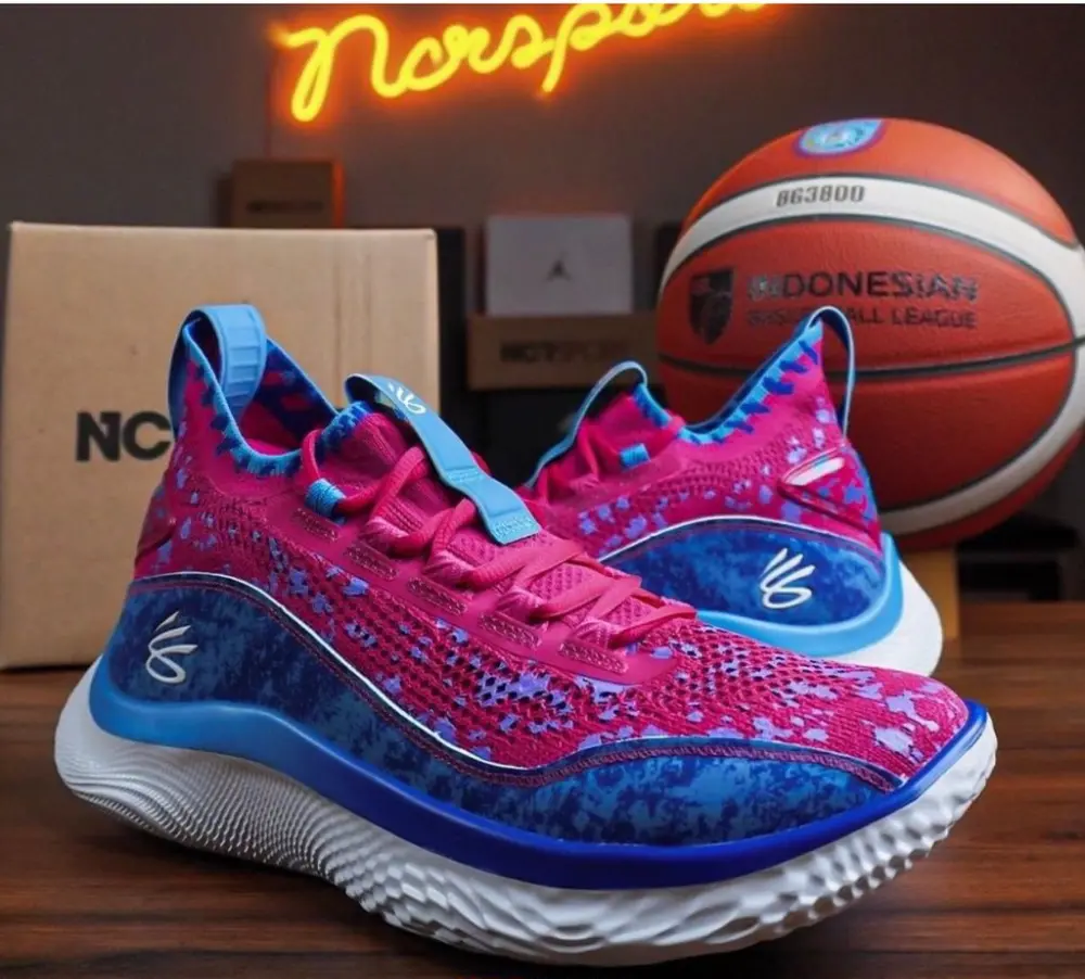 Giày Under Armour Curry Flow 8 GS 'Blue Pink' 3024695-603 - Ảnh 3